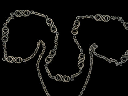 Aei - 'Lover's knot' entwined snake spacer and chain link necklace