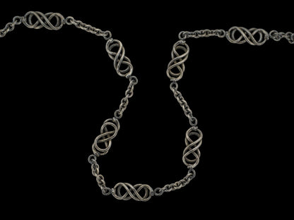 Aei - 'Lover's knot' entwined snake spacer and chain link necklace